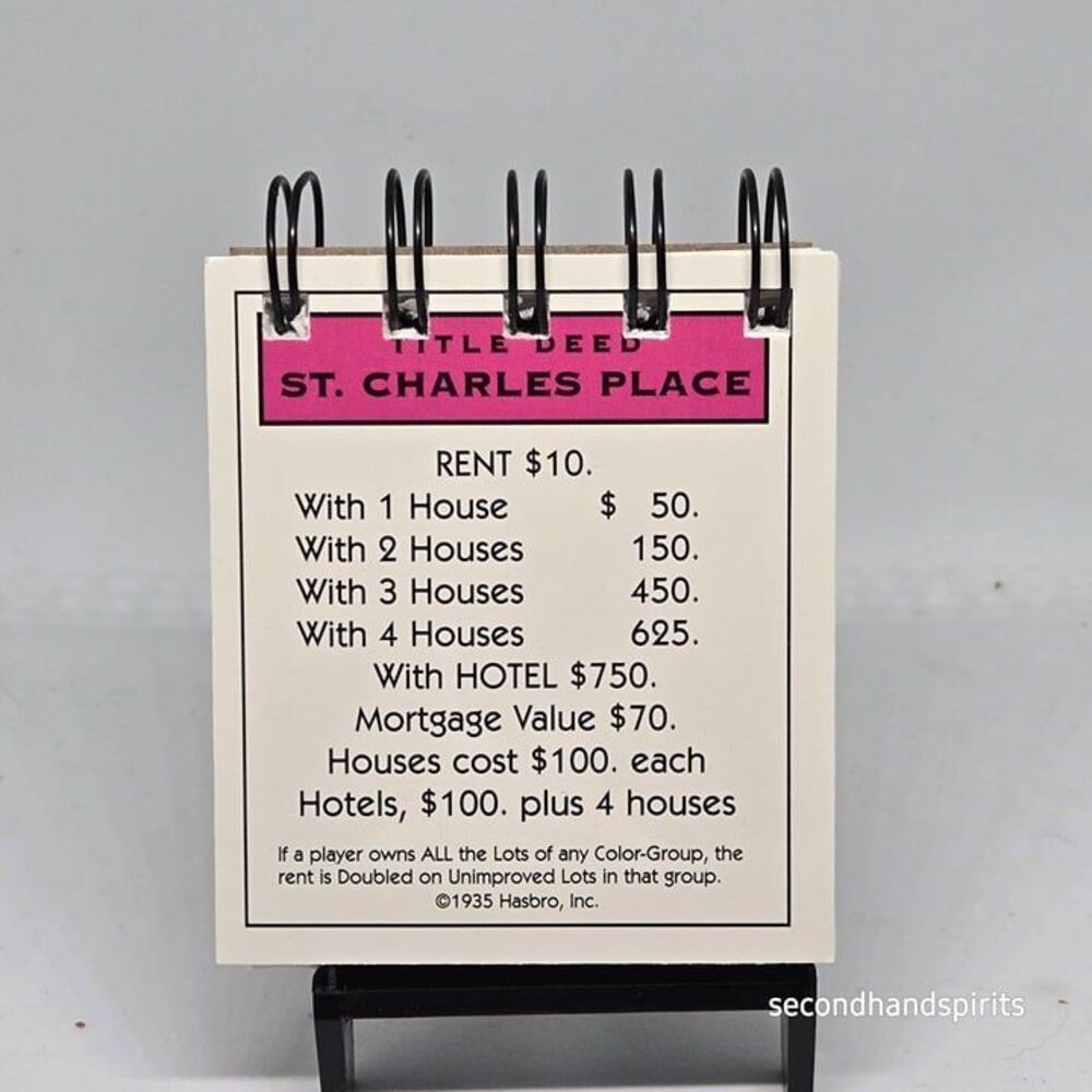 Hand-Assembled Monopoly-Themed Mini Journal - St. Charles Place